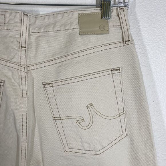 AG Kora Jeans Womens 29 High Rise Wide Leg Cream Denim Pants Cotton Casual - Picture 6 of 12
